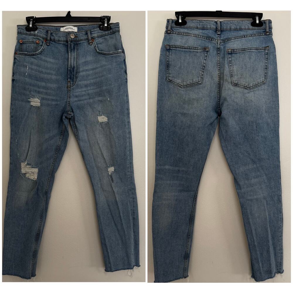 Zara Woman Premium Denim Collection Distressed Jeans